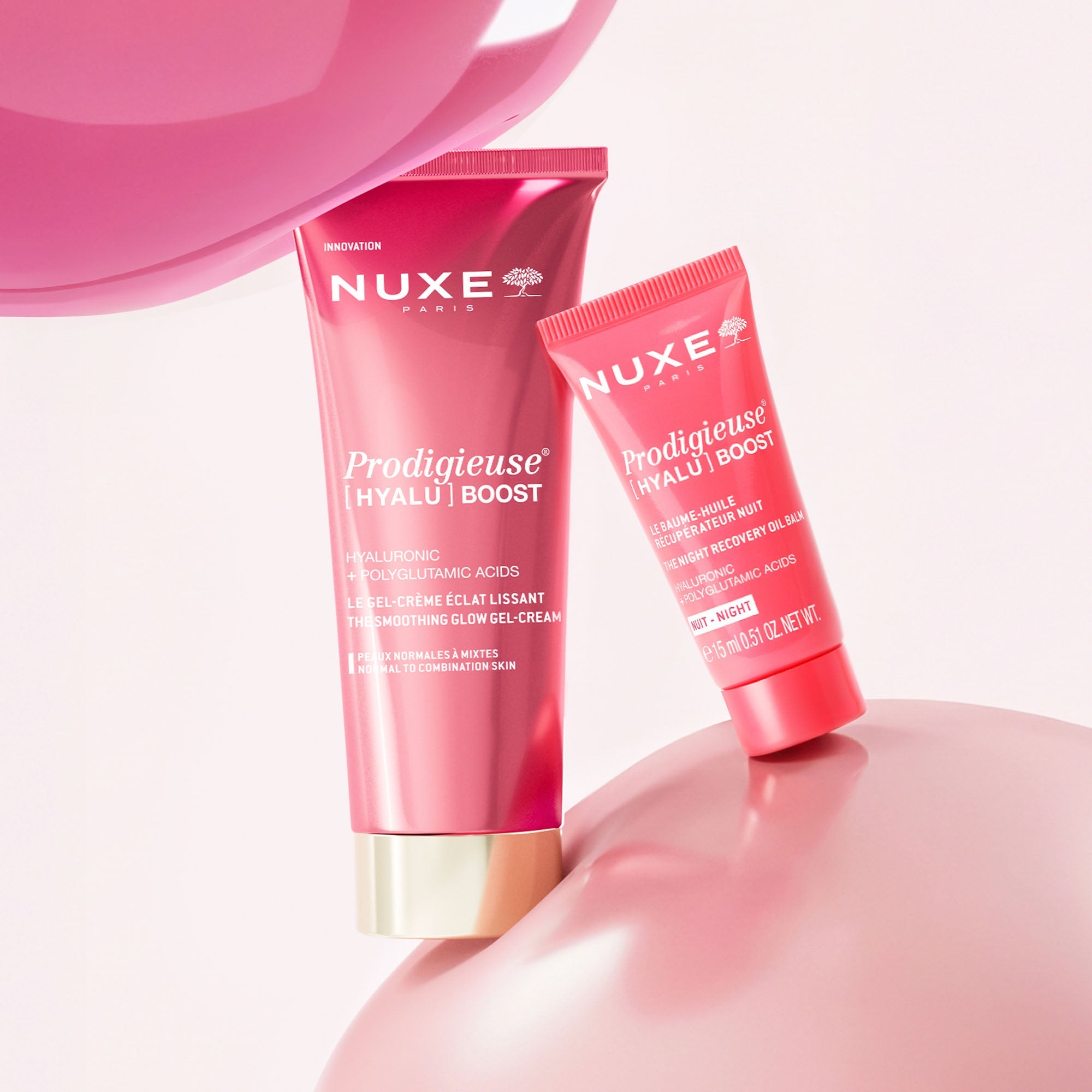 Duo découverte - Gel - Crème Éclat Lissant & Baume - Huile Récupérateur Nuit 15 ml Offert - NUXE