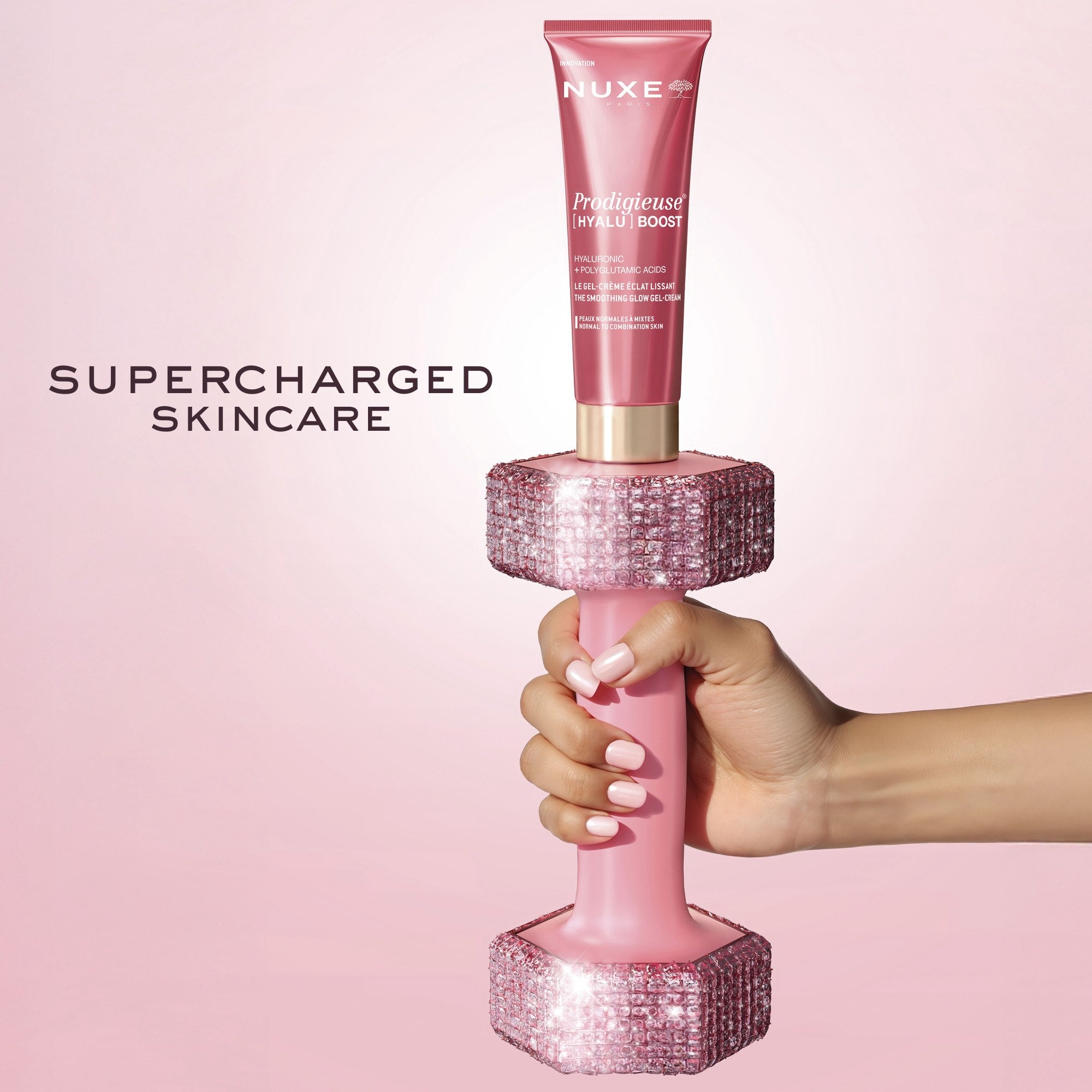 ルリークINTENSIVE REPAIR GEL & SERUM BOOSTER The Smoothing Glow Gel-Cream - Prodigieuse® [Hyalu] Boost | NUXE