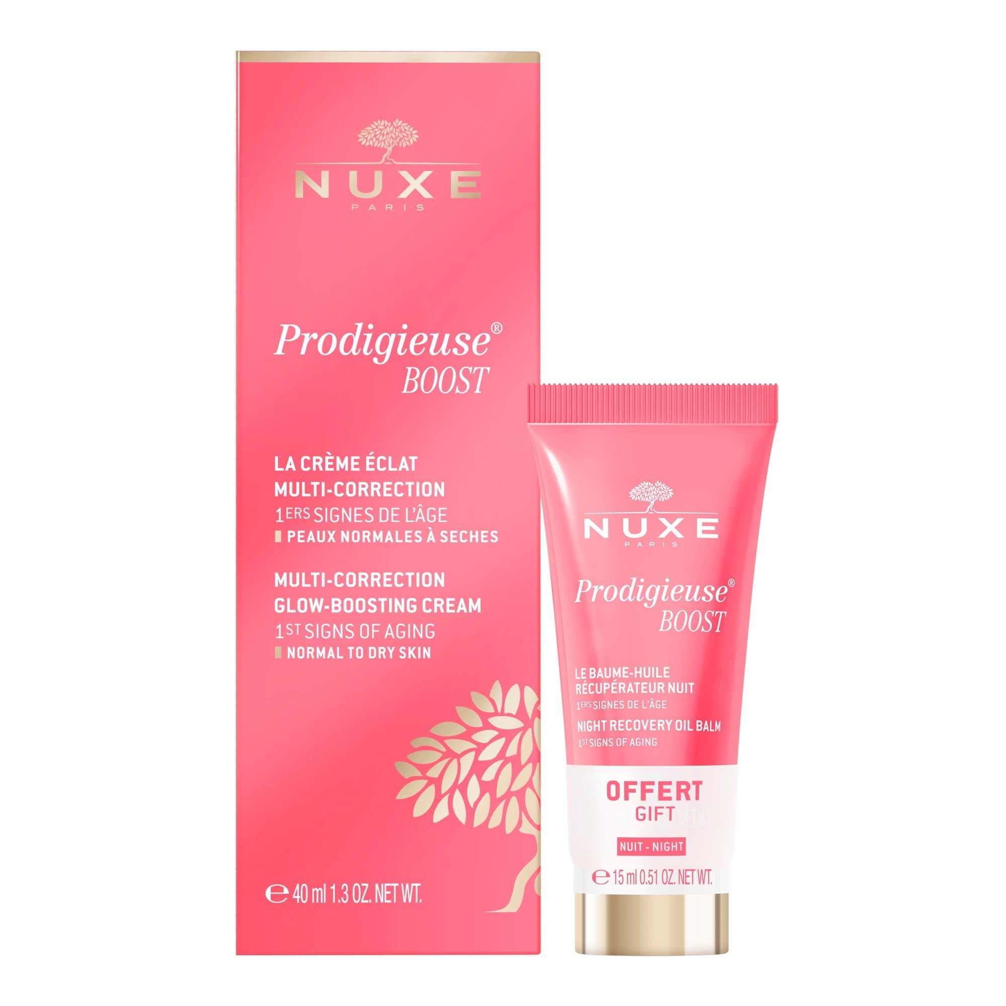 Duo Crème Eclat multi - correction et Baume - Huile Récupérateur Nuit offert - NUXE