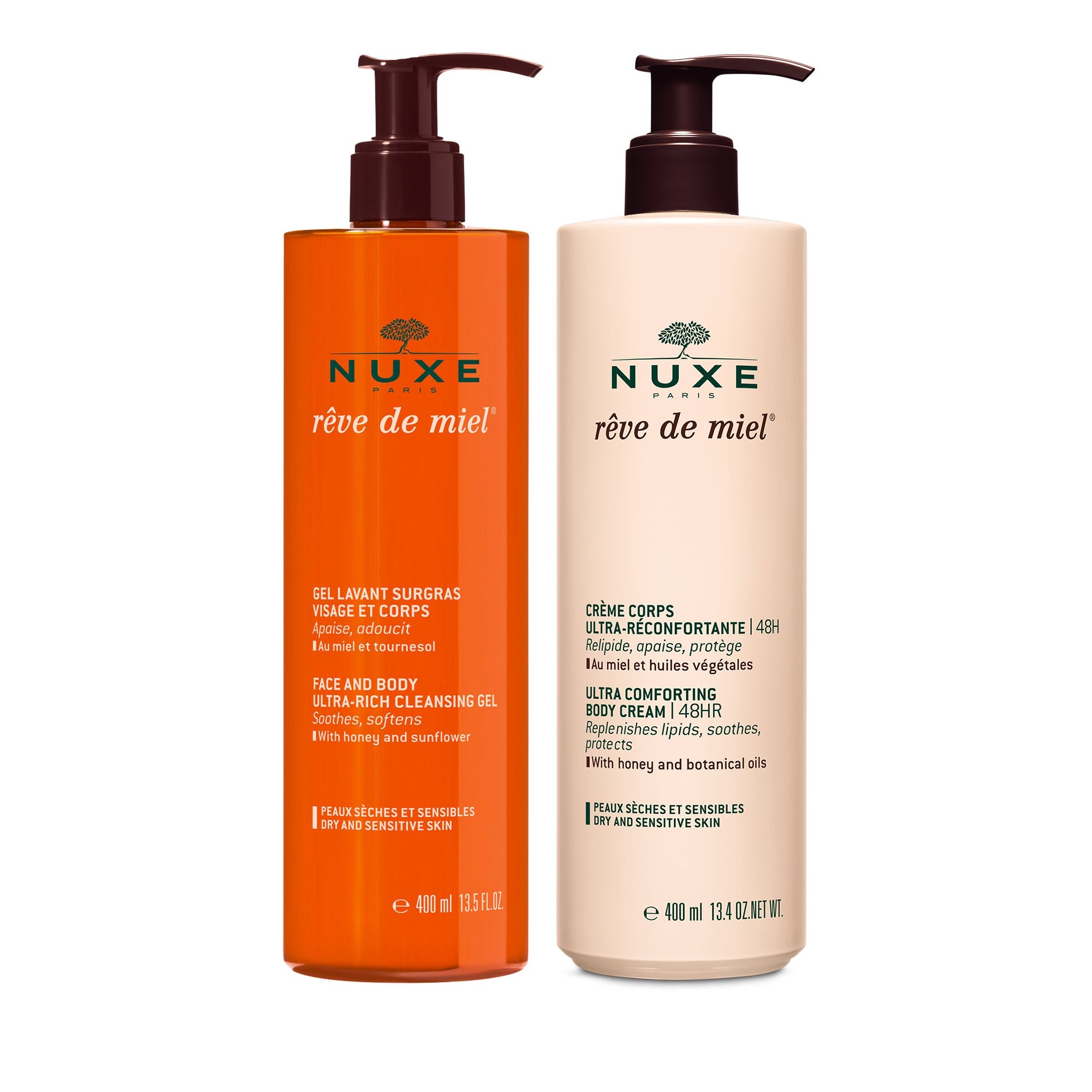 Duo Gel Lavant et Crème Corps Rêve de Miel EN - NUXE