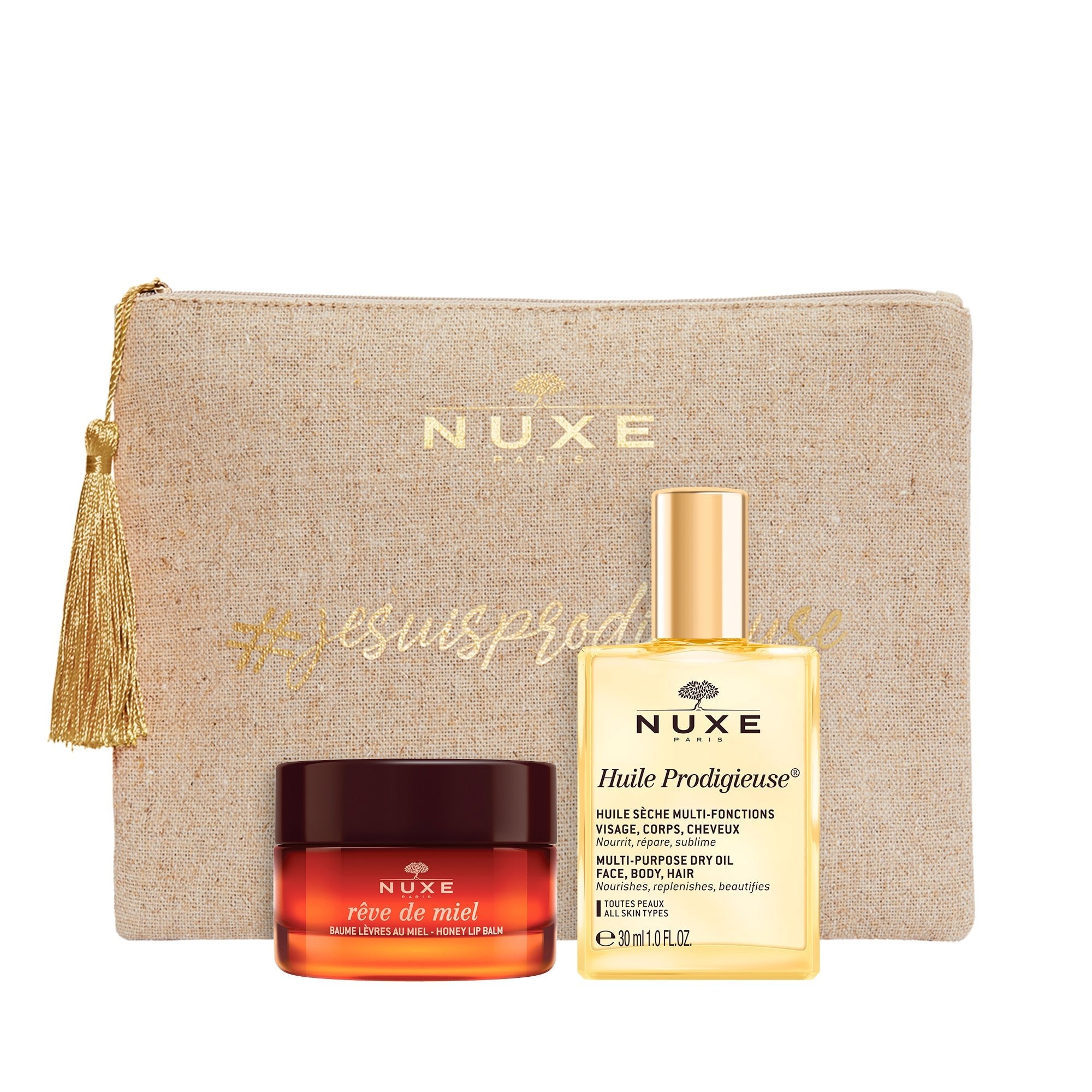 Duo Iconic, Huile Prodigieuse® and Baume Lèvres EN - NUXE