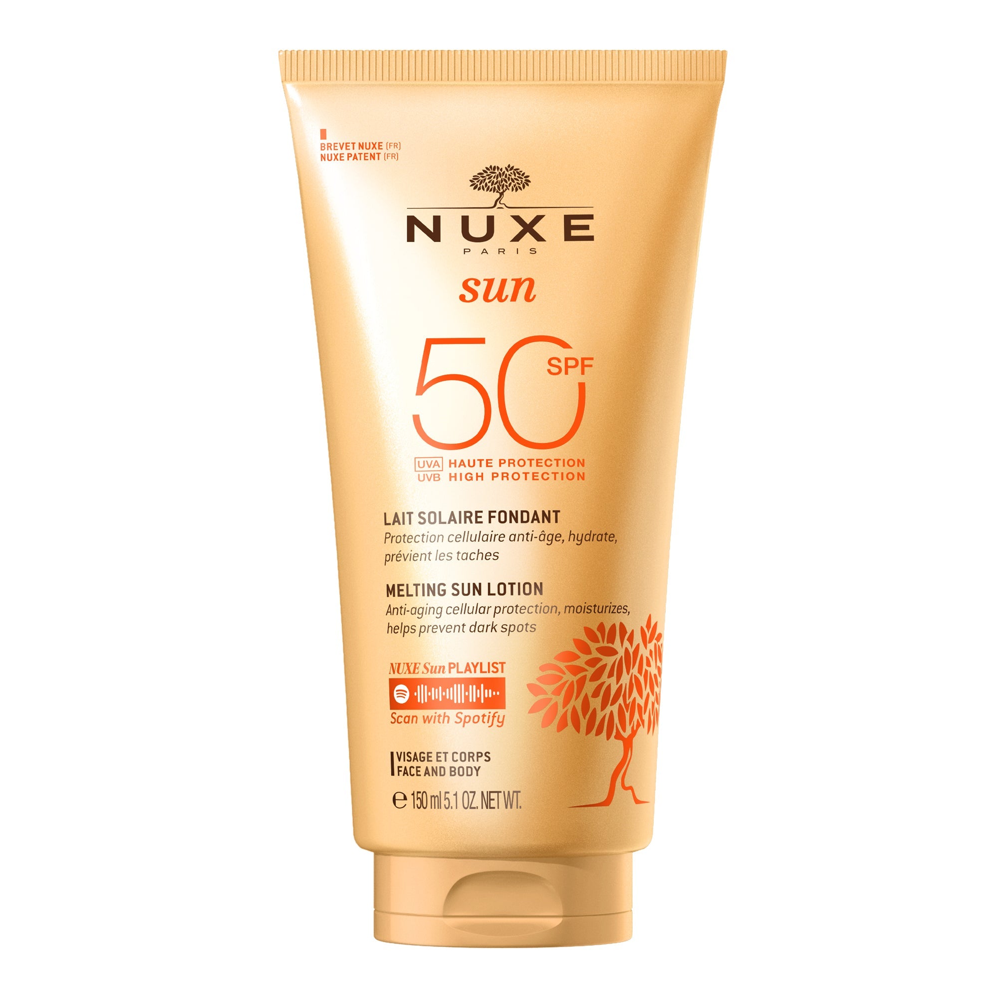 Lait Solaire Fondant Haute Protection SPF50 visage et corps - NUXE